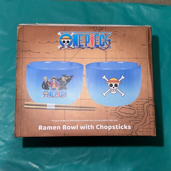 One Piece Logo Ramen Bowl With Chopsticks - Picture 1 of 4